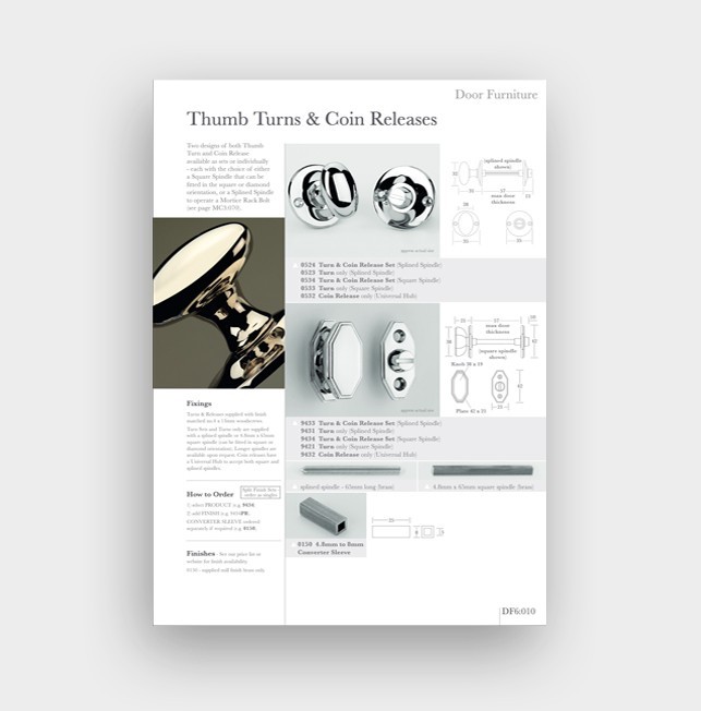 DF6 - Turns, releases and escutcheons
