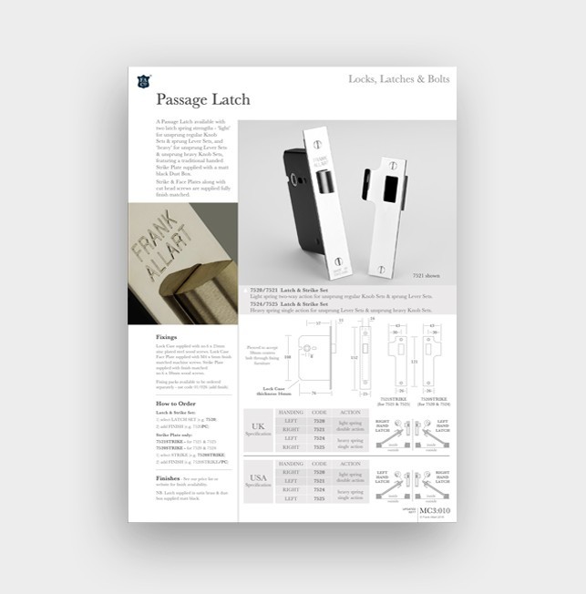 MC3 - Locks, Latches & Bolts