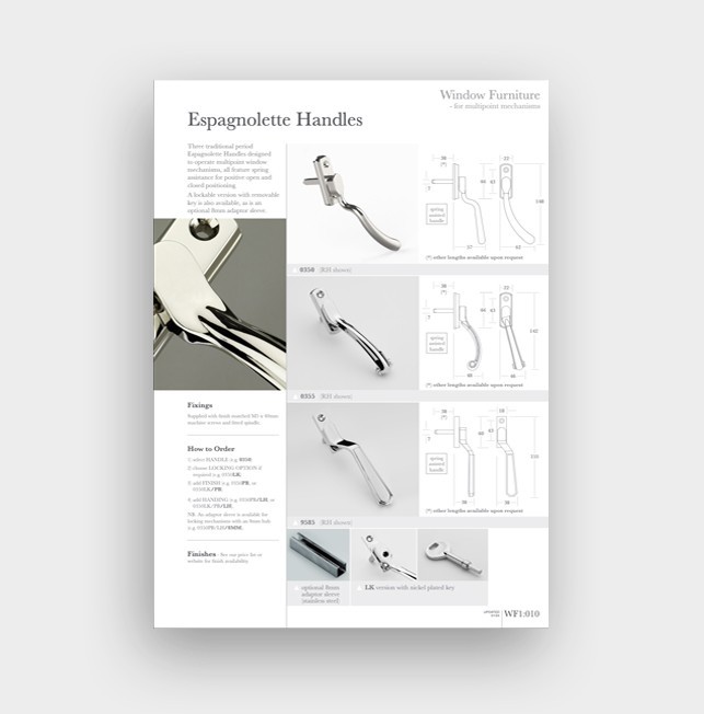 WF1 - Espagnolette Handles (for multipoint mechanism)